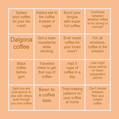 Filter Beans Bingo Card
