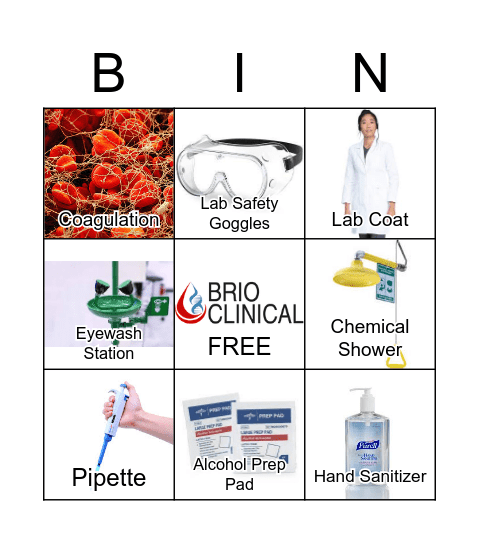 Lab Science Bingo Card