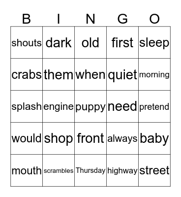 DAISY AND THE PUPPY  Bingo Card