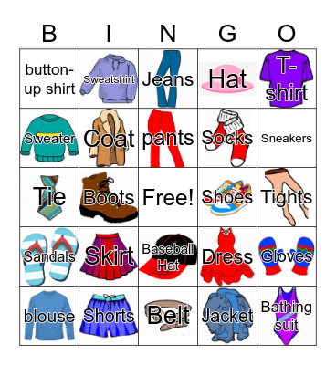 Des Vetements Bingo Card