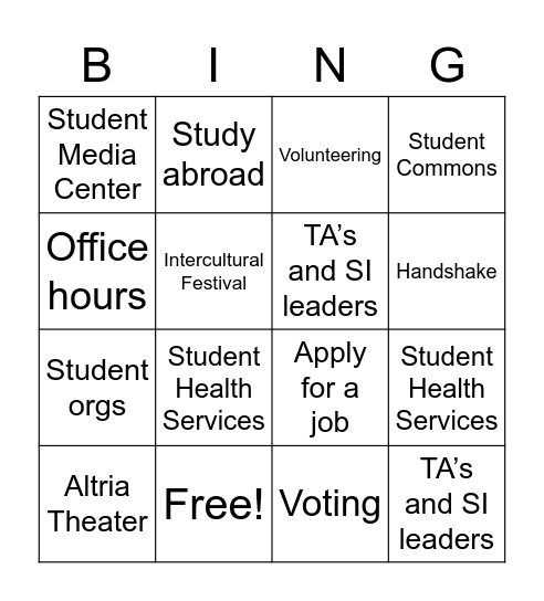 Engagement and Meaning Bingo Card