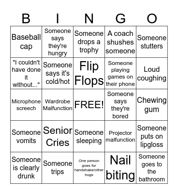 Rally Bingo Card