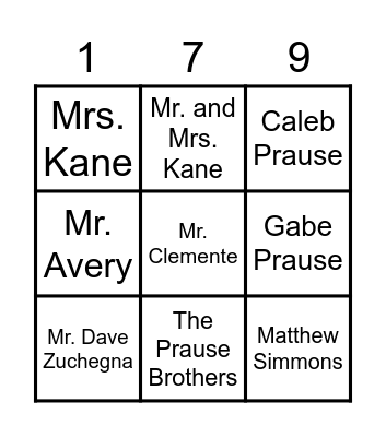 Troop 179 Reunion Bingo Card