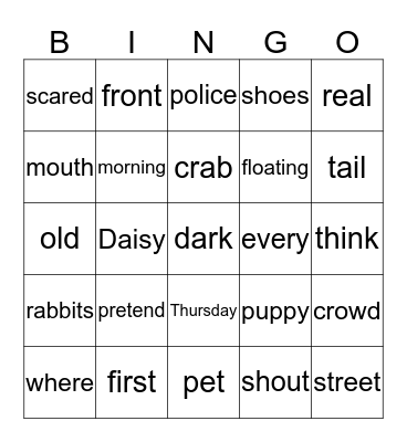DAISY AND THE PUPPY Bingo Card