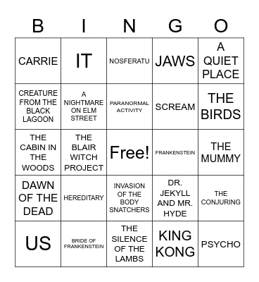 Halloween Bingo Card