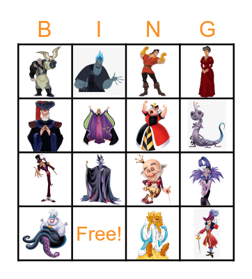 Villain Bingo Card