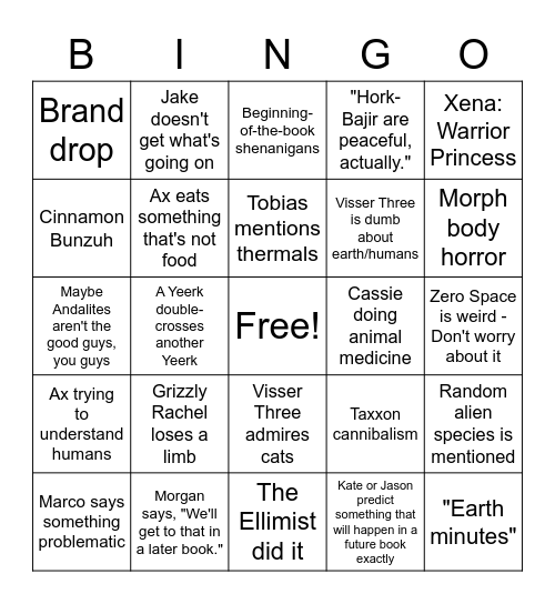 Middle Morph Millennials Bingo Card