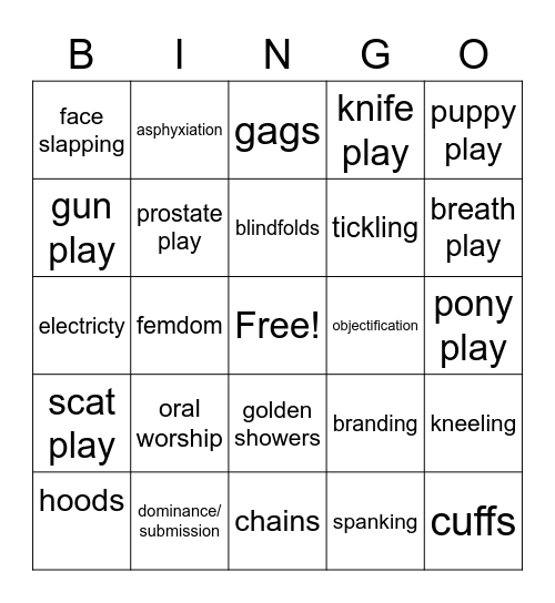 gay kink bingo checklist