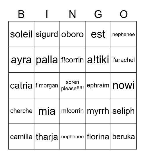 resplendent predictions Bingo Card