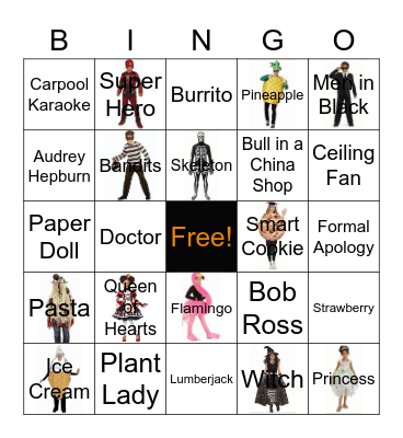 Halloween Costume Favorites 2021 Bingo Card