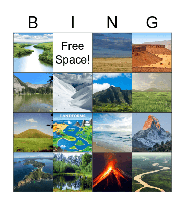 Landforms & Waterways Bingo Card