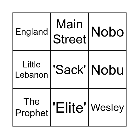 Farrah and Guri Bingo Card