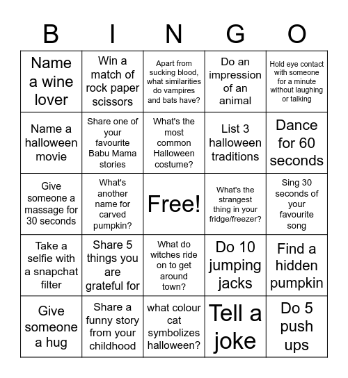 BINGO Card