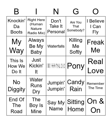 90's R&B Bingo Card