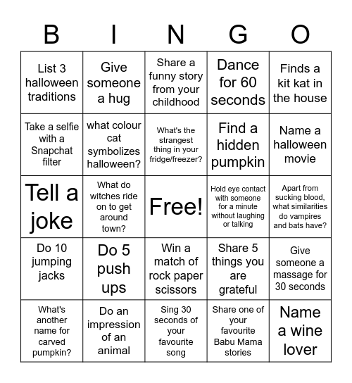 BINGO Card