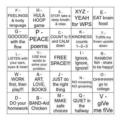 What I learned in 1st grade!!!!!! Bingo Card