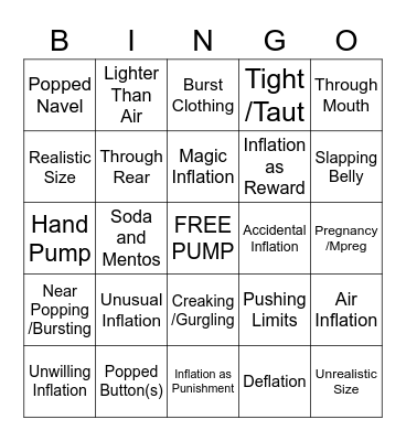 Big Belly Bingo(but im picky af) Bingo Card