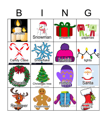 Christmas Who Am I? Bingo Card