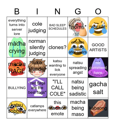 Cynosure Bingo Card