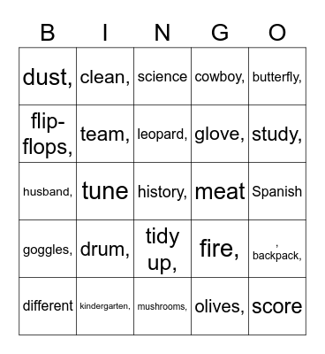 AS 3 Bingo Card