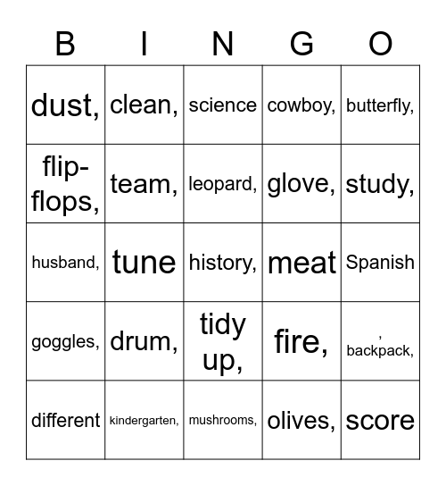 AS 3 Bingo Card