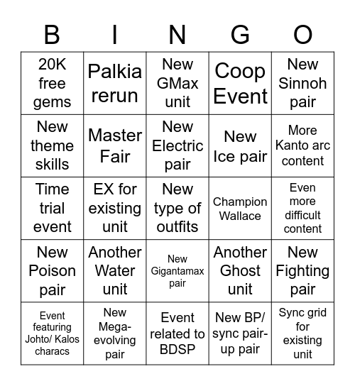 November Datamine Bingo Card