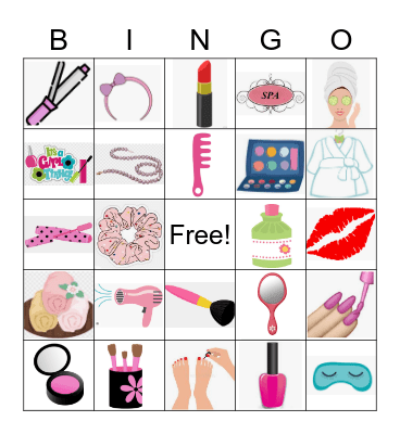 Spa Day Bingo Card