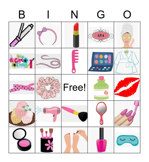 Spa Day Bingo Card