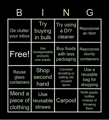 Sustainable waste management Bingo Card