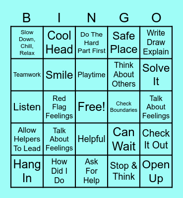 Therapy Tools Bingo Card