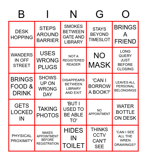 LIBRARY BINGO Card