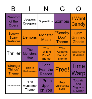 Halloween Bingo Card