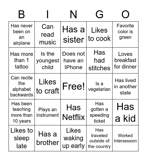 Bingo Card