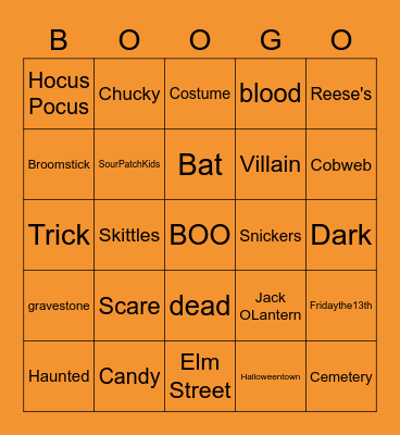 MSCC BOOgo! Bingo Card