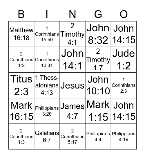 Faith & Fun Women’s Group Bible Bingo Card