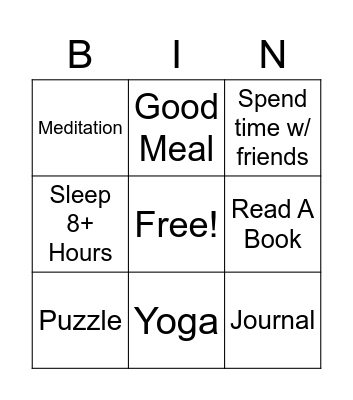 Sharpening The Saw Bingo Card