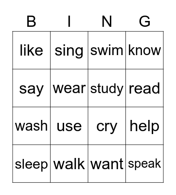 Action BINGO #2 Bingo Card