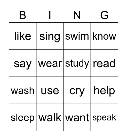 Action BINGO #2 Bingo Card