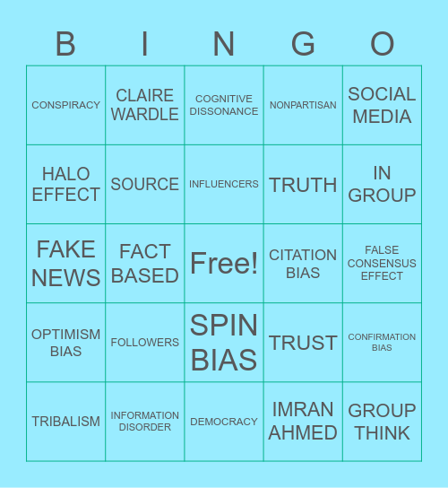 Friends of the Institute 2021 BINGO Card