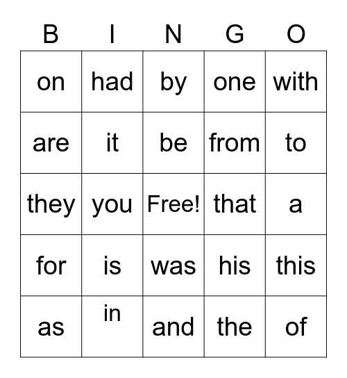 MCW Bingo Card