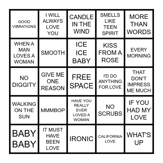 NOTHING COMPARES 2 THIS ROUND Bingo Card