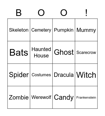Austin's Awesome Halloween Bingo! Bingo Card