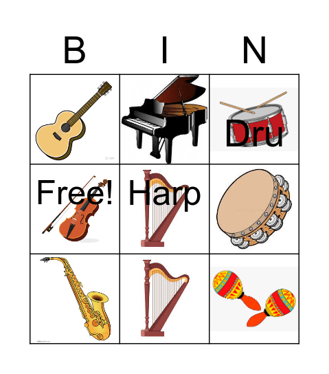 Music Bingo Card