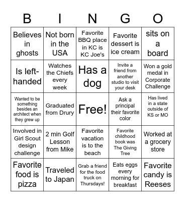 Studio Vanguard Bingo Card