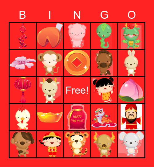 Chinese New Year Bingo Card