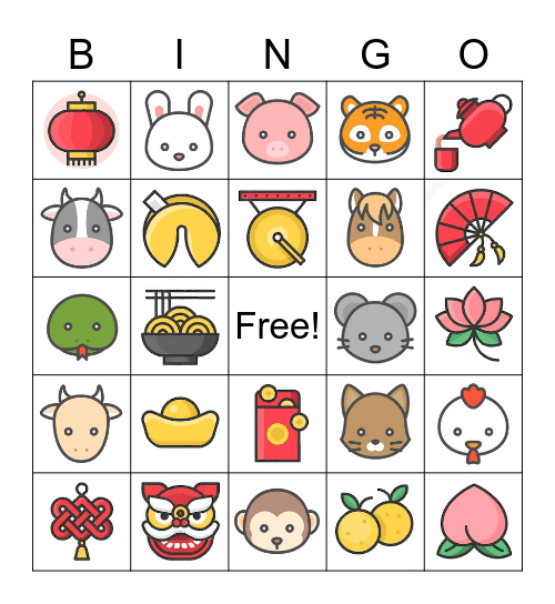 Chinese New Year Bingo Card