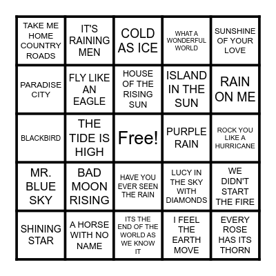 NAUGHTY NATURE Bingo Card