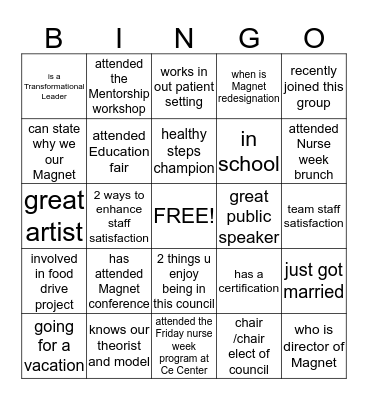 Happy Nurses Week Bingo Card