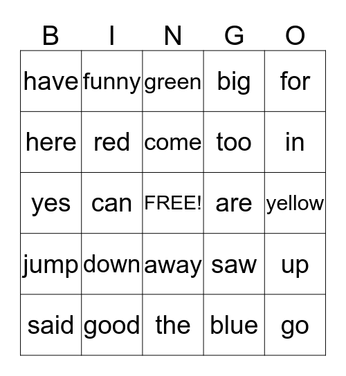 PINK WORDS BINGO Card