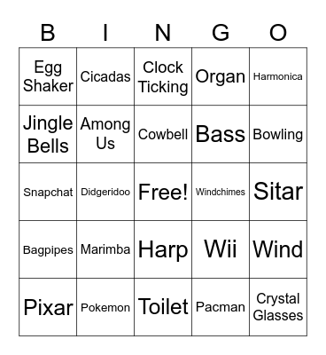 Sound Bingo Card